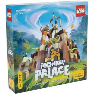 Dotted Games - Monkey Palace: A Lego bordspel – steen op steen tot het mooiste paleis! Grappig bouwstenen familiespel voor kinderen en volwassenen - leeftijd 10 + 2-4 spelers, 45 minuten per partij