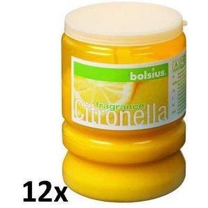 Bolsius Citronella 12 Partylight kaarsen, geurwas, geel, 86/65 mm 30 h