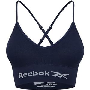Reebok Dames naadloze beha in Marineblau Mit Abnehmbaren Polstern Training, Blauw, XS
