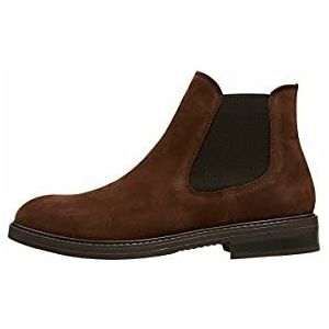 Selected Homme male Chelsea boots leer, chocolate brown, 41 EU