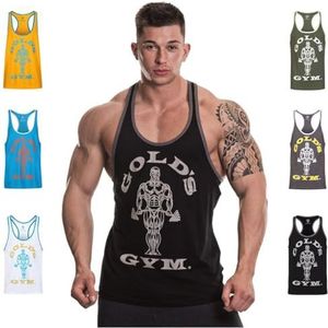 Gold's Gym GGVST004 Training Sport Fitness Tank Top Muscle Joe Contrast Stringer Vest voor heren