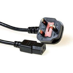 ACT Koude apparaatkabel 1 m (UK stekker), C13 kabel, PC stroomkabel, type G-stekker naar C13 3-pins - geaard contact hoek - AK5441
