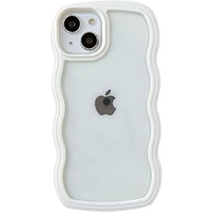 Caseative Schattig krullend golfframe vorm schokbestendig zacht compatibel met iPhone hoesje (wit, iPhone 13 Pro Max)