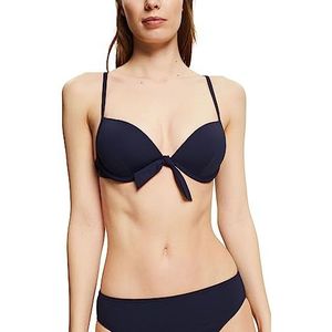 ESPRIT Gerecycled: beugelbikini met structuur, Donkerblauw, 95C