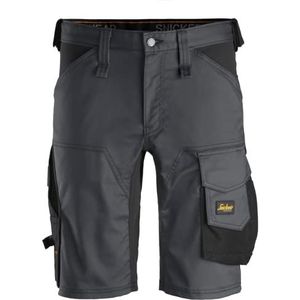 Snickers Workwear AllroundWork Elastische shorts Grijs Staal Zwart Maat 46, niet van toepassing