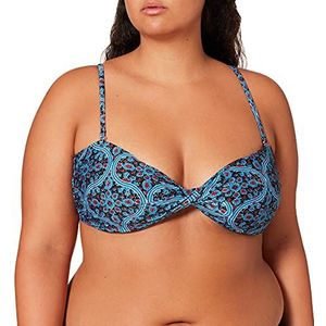 Superdry Dames Boho Twist Bandeau Top Bikini Set, Paisley Block Print Navy, M