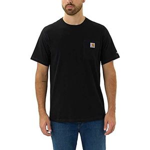 Carhartt Heren Force Relaxed Fit Midweight Short Sleeve Pocket Werk-T-shirt, zwart, S