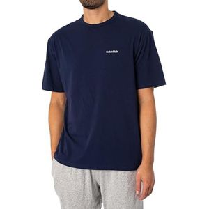 Calvin Klein Heren T-shirt met korte mouwen en ronde hals, Blauw (Blauwe Schaduw), L