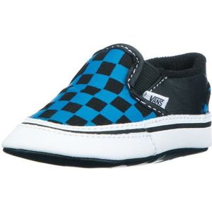 Vans Classic Slip-On VKWK5GT Sneakers voor kinderen, uniseks, Black Checkerboard Brilliant Blue Black, 19 EU
