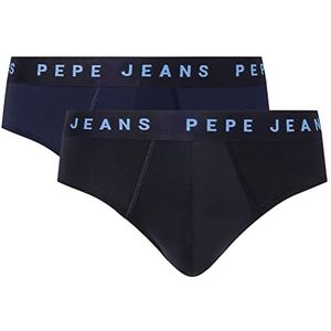 Pepe Jeans Heren Logo Bf Lr 2P Slips, Dulwich Blauw, L (Pack van 2), Dulwich Blauw, L