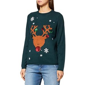 ONLY Dames Onlxmas Exclusive Reind KNT Pullover, Groene vorken/detail: zuiver hert, XL