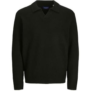 Bestseller A/S Jorollie Knit Ls Polo gebreide trui voor heren, zwart, S