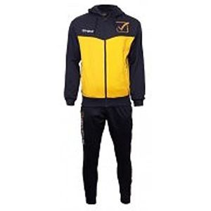 GIVOVA Trainingspak Visa, Melange met capuchon, polarfleece, blauw/geel melange, maat 2XL