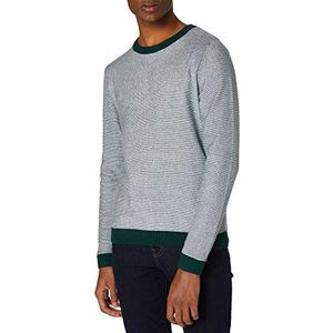 TOM TAILOR Denim Uomini Gestructureerde trui 1023038, 26652 - Green White Arc Design, M