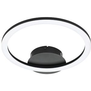 EGLO connect.z Smart Home LED plafondlamp Parrapos-Z, ZigBee, app en spraakbesturing Alexa, lichtkleur instelbaar (warm – koel wit), dimbaar, plafond lamp zwart wit, 34 x 30 cm