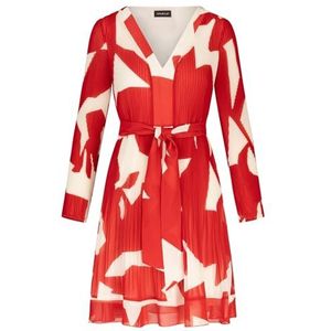 APART Fashion Jurk, Rood-crème, 34