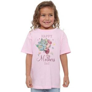 Winnie The Pooh Knorretje Happy Mothers Day Meisjes T-shirt, roze, 5-6 jaar, roze, 5-6 jaar