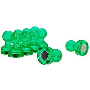 Magneet Expert® Kleine Groene Acryl Push Pin Magneet - 11mm dia x 17mm hoog (1 pak van 10)