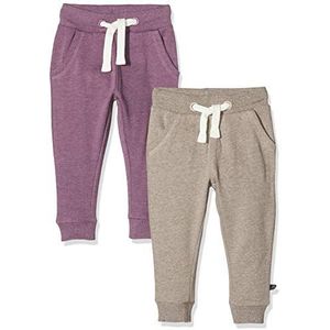 Minymo Joggingbroek - 2-pack - Licht Bruin Gevlekt/Paars Gevlekt - Minymo - 4 jaar (104) - Joggingbroek