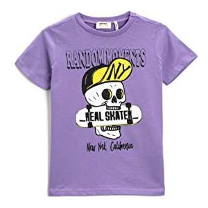 Koton T-shirt met korte mouwen van katoen, violet (U99), 4-5 jaar jongens, paars (U99), 4-5 Jaren