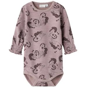 NAME IT Baby meisjes Nbfwuppo Wool/Co Ls body met lange mouwen, roze, 80 cm