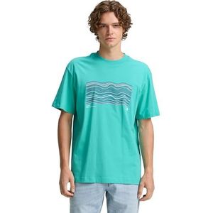 TOM TAILOR Denim T-shirt voor heren, 10950 - Waterfall Green, M