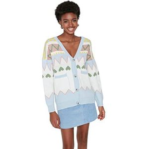 Trendyol Acryl Vest - Multi-Colored - Regular L Multi-Colored Blue, Blauw, L
