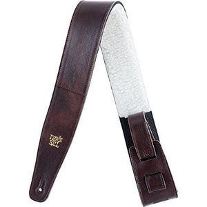Ernie Ball 2.5 Inch Adjustable Italian Leather Strap with Fur Padding - Chestnut