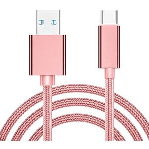 VKETO USB-kabel type C 1 m, lader type C nylon snel opladen en synchroniseren USB C-kabel voor Samsung S10/S9/S8/Note 10/Note 9, Huawei P30/P20/Mate 20, Sony Xperia (zwart)