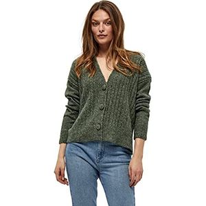 Peppercorn Dames Penelope Rib Cardigan Sweater, Laurel Wreath Green Melange, 50 Grote maten