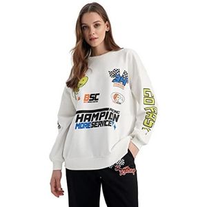 DeFacto Sweatshirt voor dames, off-white, S