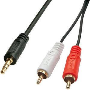 LINDY 35687 Premium audio-adapterkabel, 2 x RCA (Cinch) stekker op 3,5 mm jackstekker, 20 m
