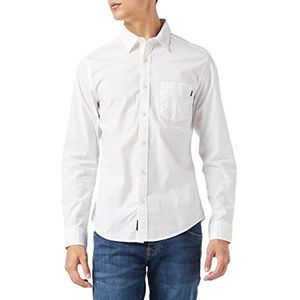 Dockers Origineel herenshirt, slim overhemd, Lucent Wit, S