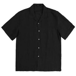 GIANNI LUPO Linnen overhemd voor heren met korte mouwen GL7658S-S24, Zwart, XL
