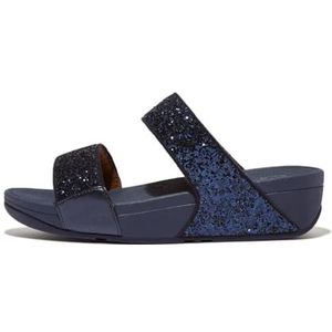 Fitflop Lulu Glitter Slides voor dames, Middernacht Marine, 42 EU