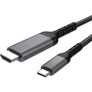 nonda 4K @60Hz [2M] USB C-naar-HDMI-kabel, USB Type-C-naar-HDMI 2.0-kabel [Thunderbolt 3-compatibel] voor MacBook Pro 2020/2019, MacBook Air/iPad Pro 2020, Surface Book 2 en andere Type-C-apparaten