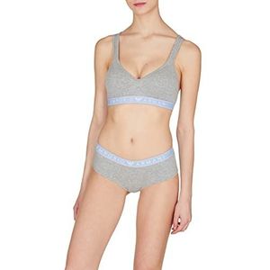 Emporio Armani Women's Iconic Logo Band BH Gevoerde BH voor dames, Licht Grijs Melange, L