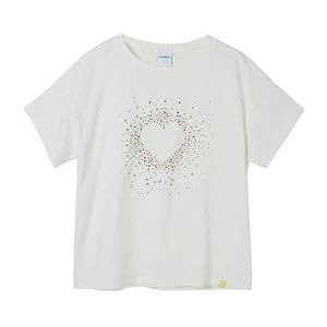 Desigual Ts_Casey T-shirt voor meisjes, wit, 4 Jaar