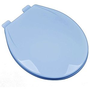 Bad Décor 2F1R6- trage dicht plastic ronde Top Mount wc-bril met verstelbare release en schoon scharnier Ronde Blauw