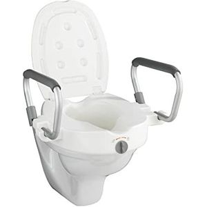WENKO Toiletbril verhoging met steungrepen Secura - toiletbrilverhoging, kunststof, 5535 x 37,5 x 47,542,5 cm, wit