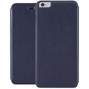 Pipetto iPhone 6 Plus/iPhone 6S Plus Folio Case - Slim Wallet Cover - Marineblauw Luxe Veganistisch leer (compatibel met iPhone 6 Plus, iPhone 6S Plus)