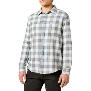 Wrangler - One Pocket - Overhemd - Blauw - Katoenen Twill
