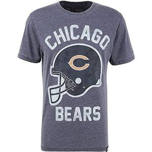 Recovered NFL Chicago Bears American Football T-Shirt - Blauw - Officieel gelicentieerd - Vintage stijl, handgedrukt, ethisch afkomstig, Veelkleurig, S