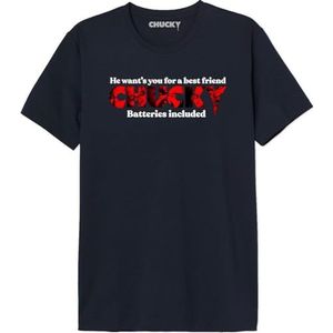 Chucky UXCHUCKTS003 T-shirt, marineblauw, L heren, Marine, L
