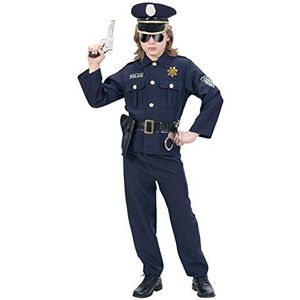 Widmann - Kinderkostuum politieagent, bovendeel, broek, riem met holster, hoed, carnaval, themafeest