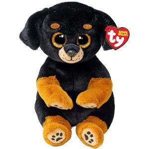 Ty Beanie Bellies – Randi de hond met gouden ogen glitter, pluche dieren met zachte bank, origineel 20 cm – T41290