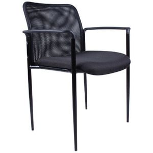 Boss Office Products logeerstoelen, stapelbaar, netstof, blauw 250 zwart