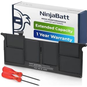 NinjaBatt Battery A1465 A1370 for Apple Macbook Air 11"" [Mid 2011 2012 2013 Early 2014 2015 2016 2017 Years] A1495 A1406 - High Capacity [5100mAh/39Wh/7.6V]