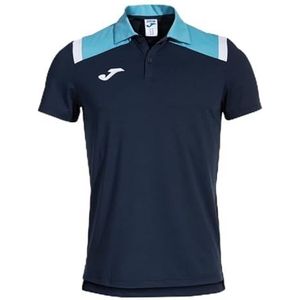 Joma - Poloshirt voor heren - Toledo - korte mouwen, marineblauw, turquoise, fluorescerend, XS