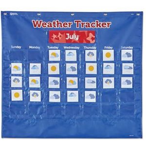Learning Resources Weer-tracker Pocket Chart, vanaf 5 jaar, leer over het weer, onmisbare hulpmiddelen voor leerkrachten, hulpmiddelen voor de klas